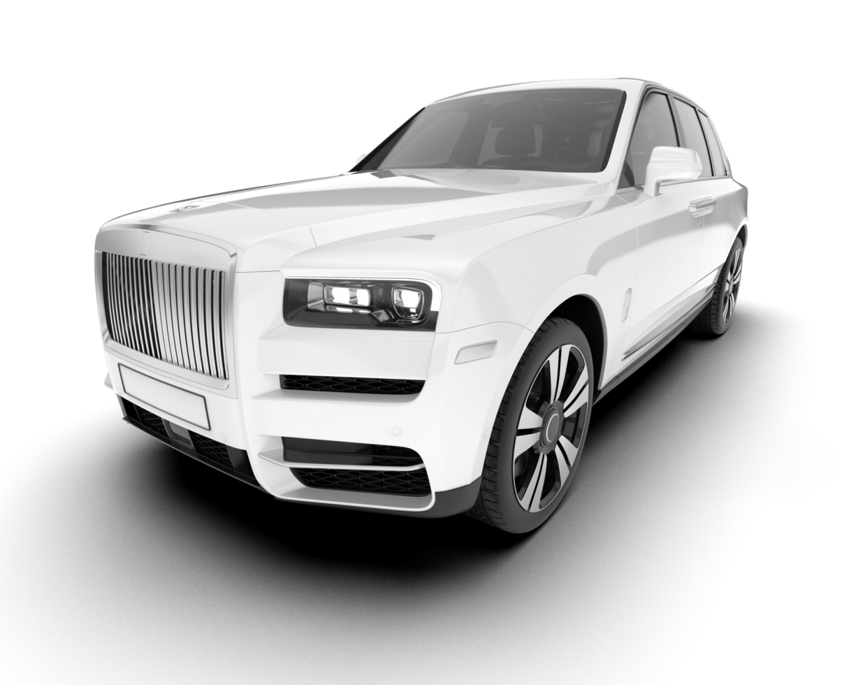 White SUV on transparent background. 3d rendering - illustration png