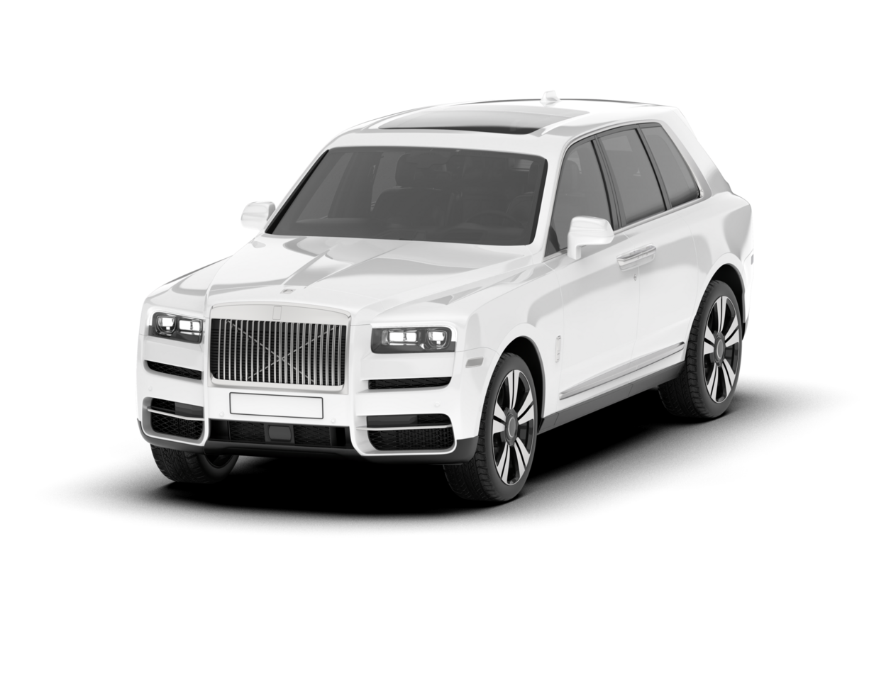 White SUV on transparent background. 3d rendering - illustration png