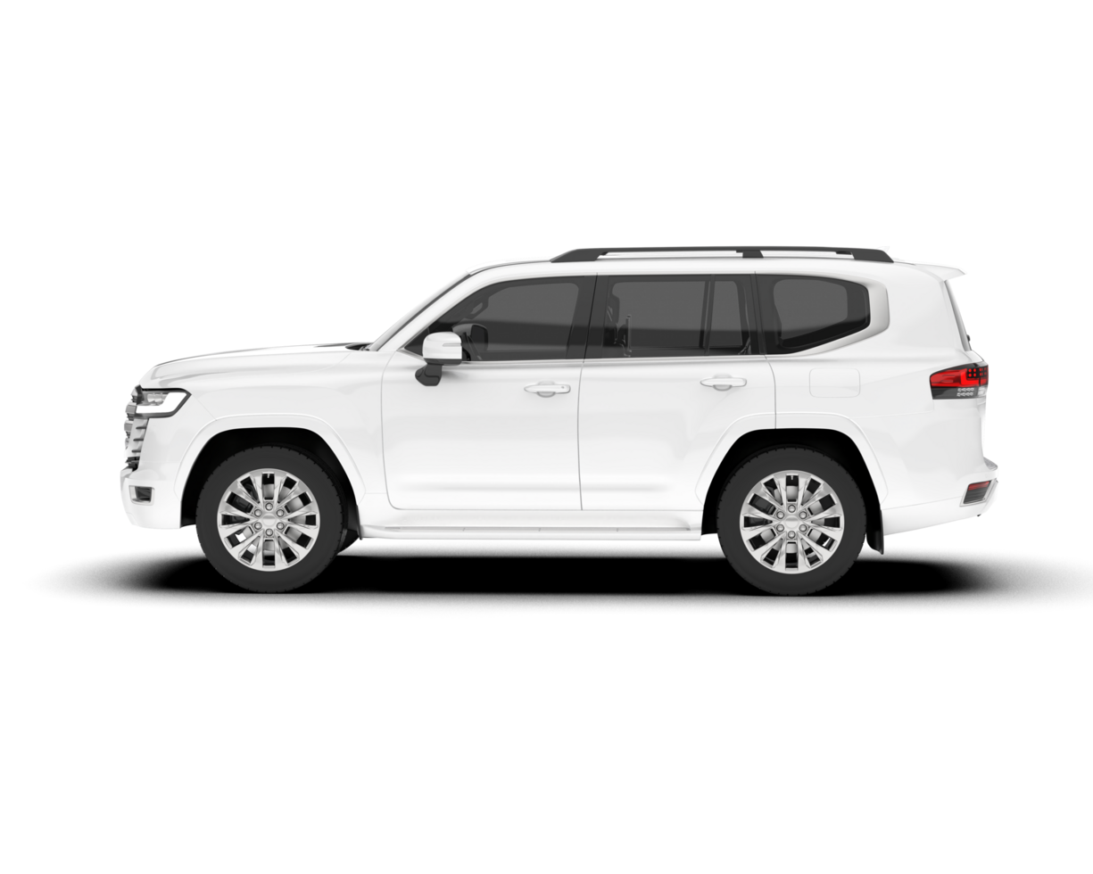 White SUV on transparent background. 3d rendering - illustration png