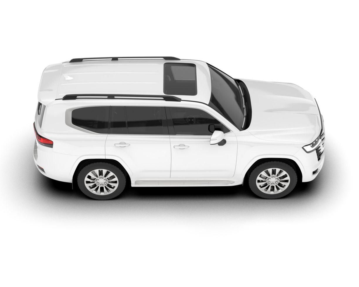 White SUV on transparent background. 3d rendering - illustration png