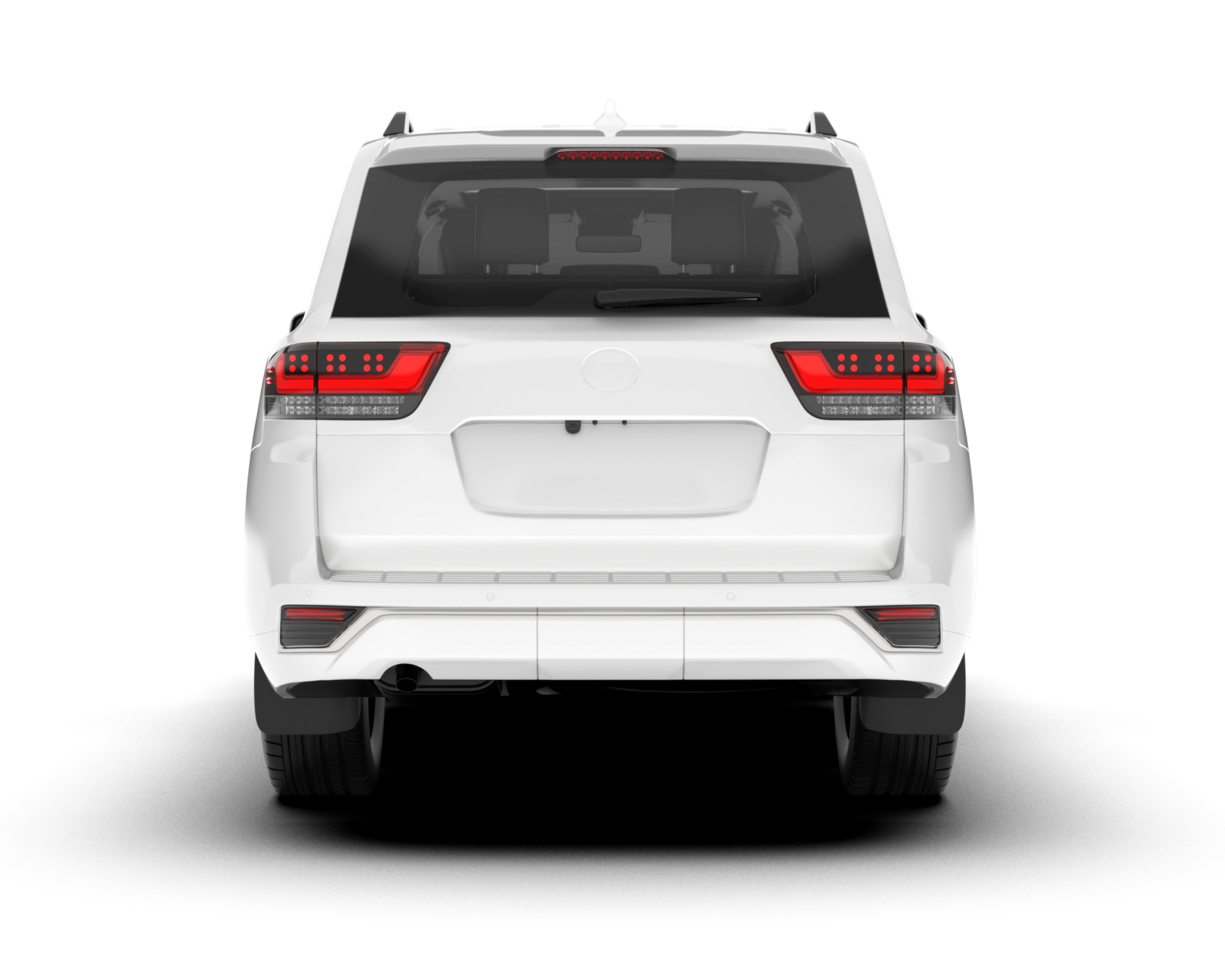 White SUV on transparent background. 3d rendering - illustration png