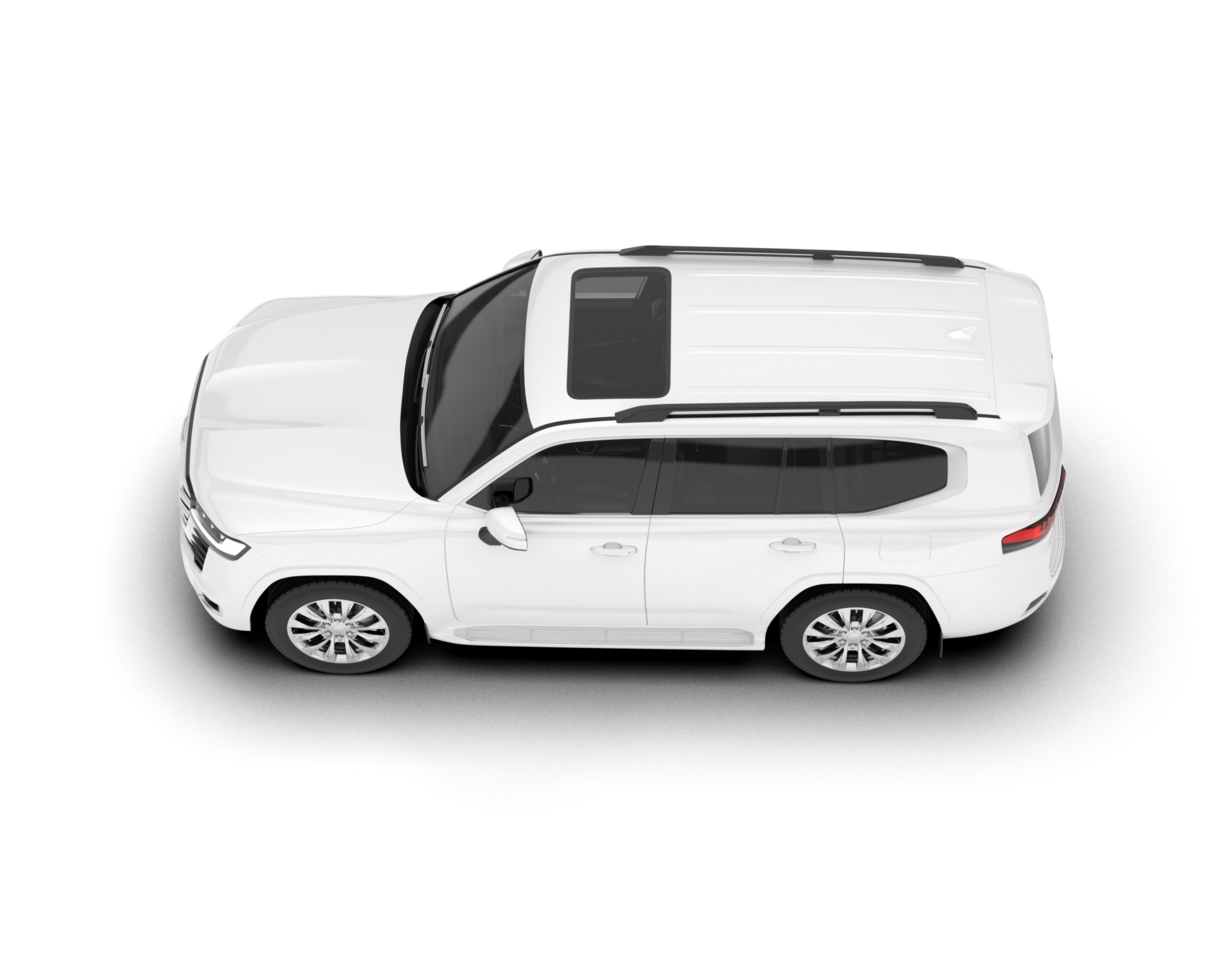 White SUV on transparent background. 3d rendering - illustration png