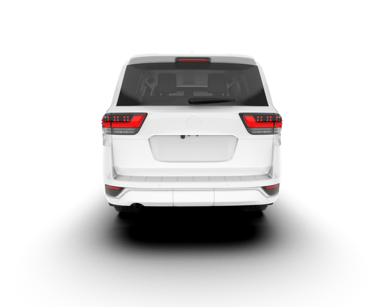 White SUV on transparent background. 3d rendering - illustration png