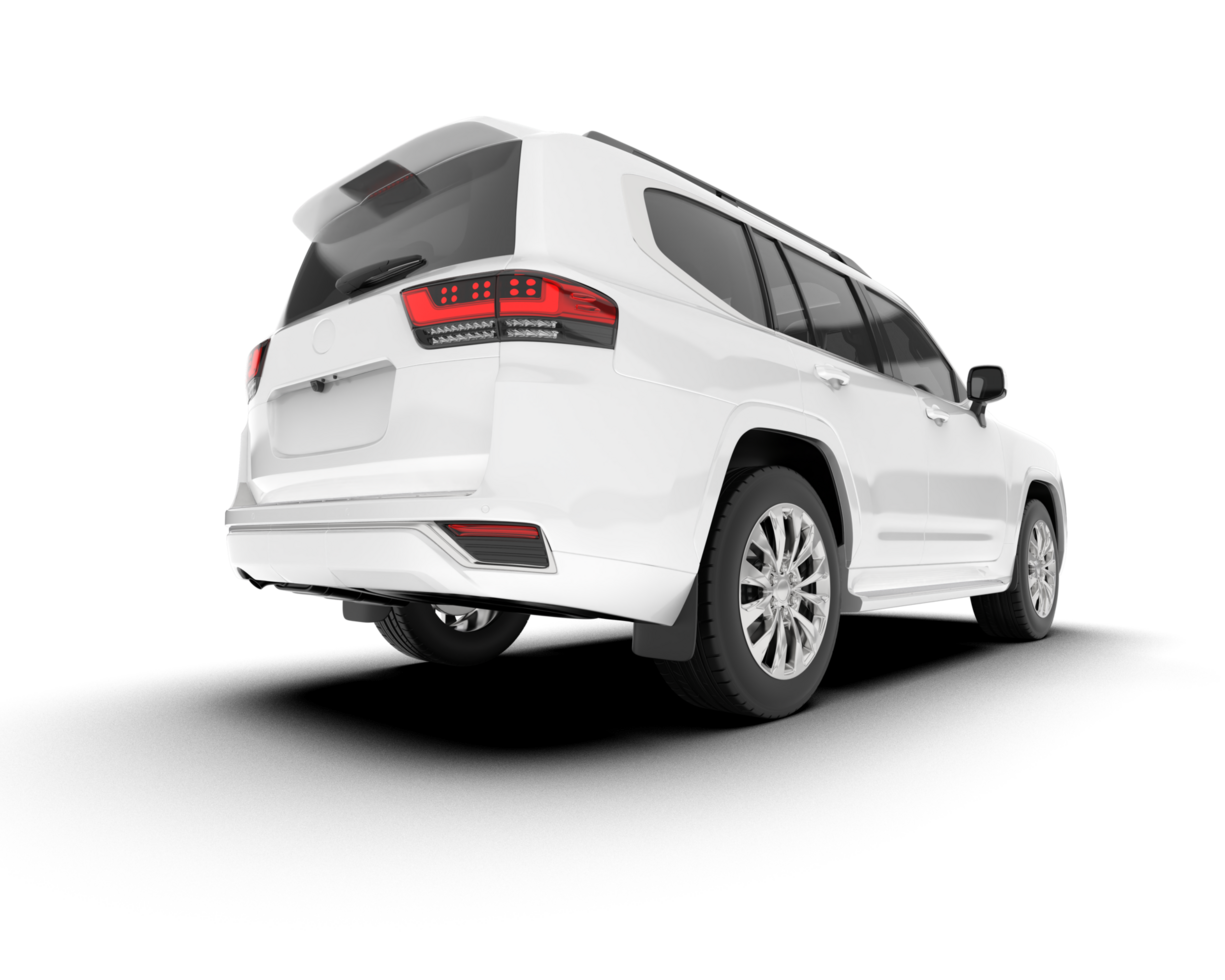 White SUV on transparent background. 3d rendering - illustration png