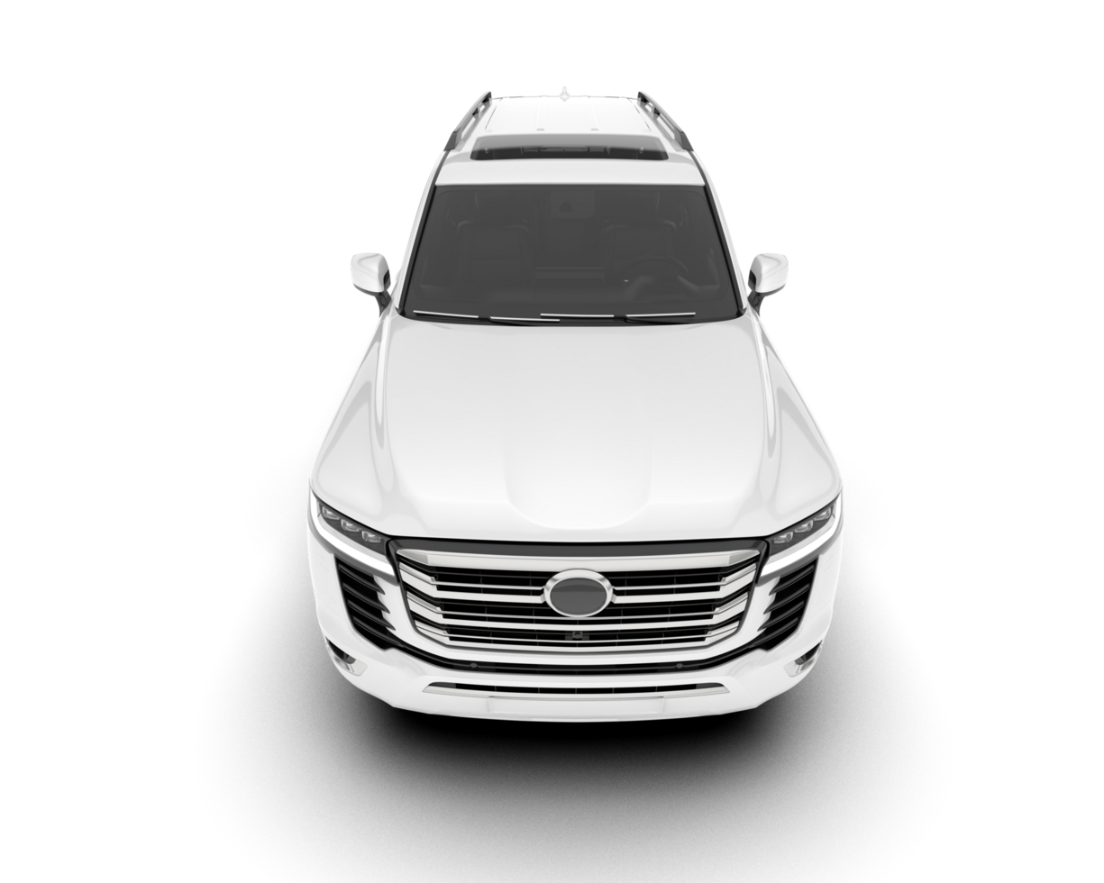 White SUV on transparent background. 3d rendering - illustration png