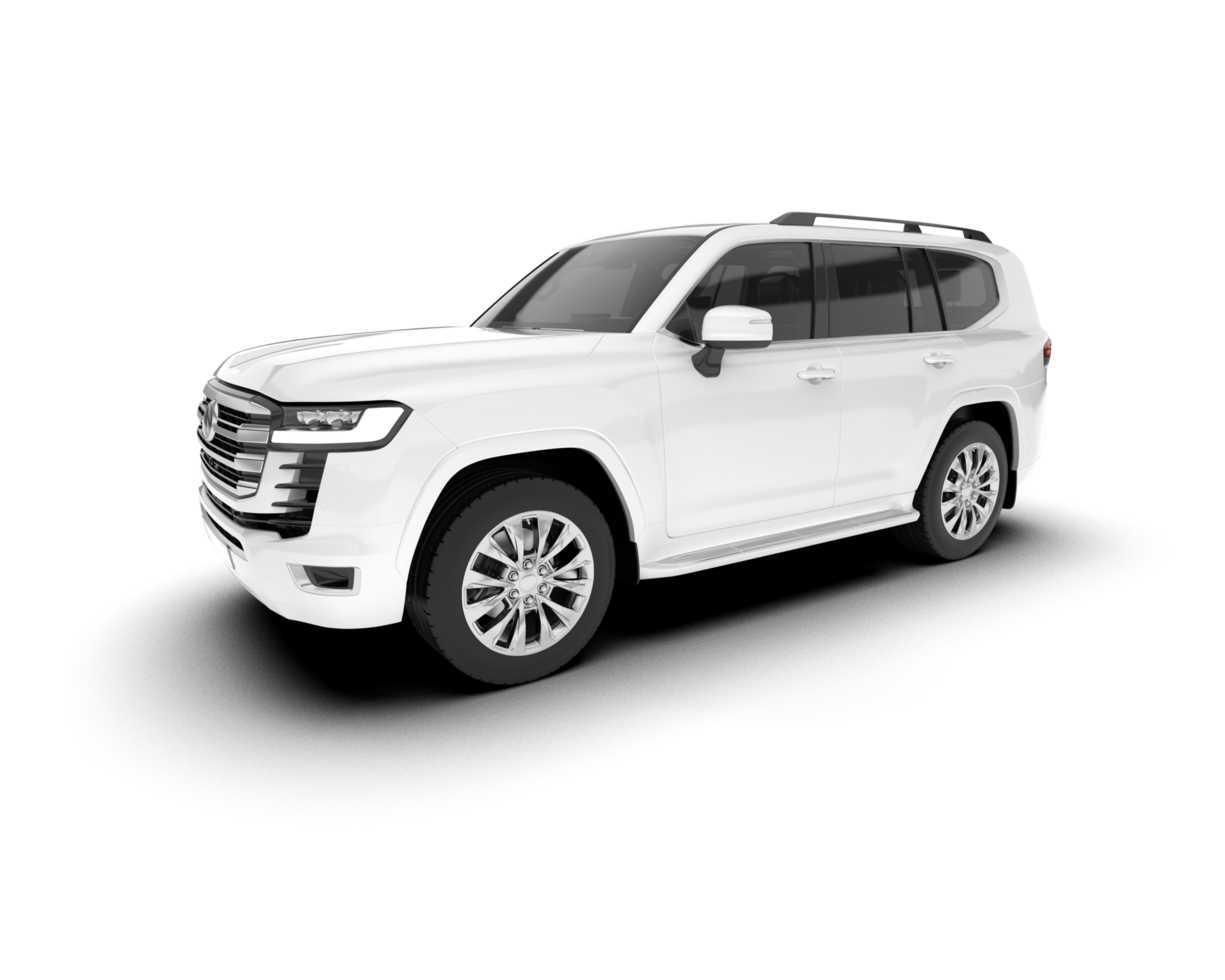 White SUV on transparent background. 3d rendering - illustration png