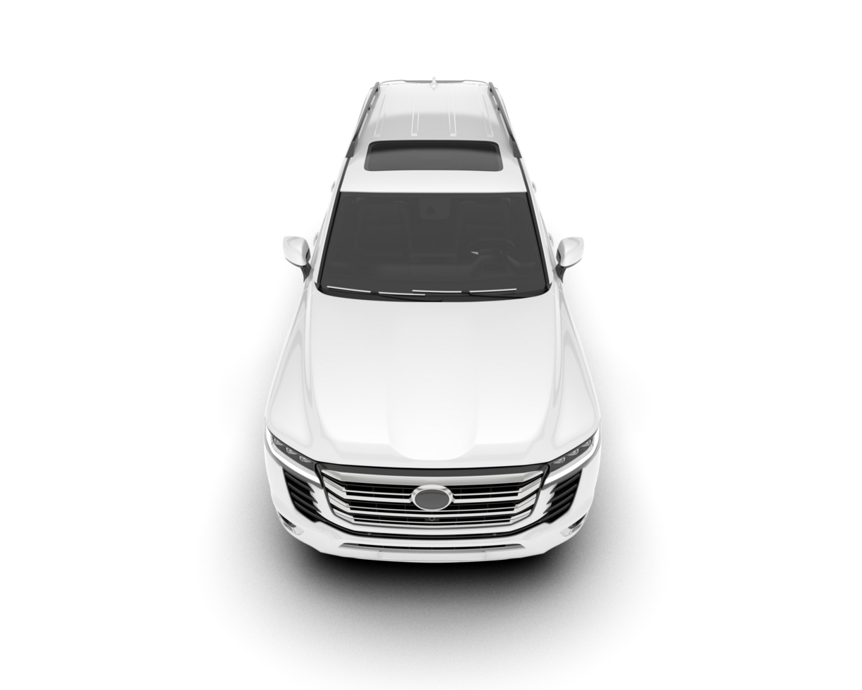 White SUV on transparent background. 3d rendering - illustration png