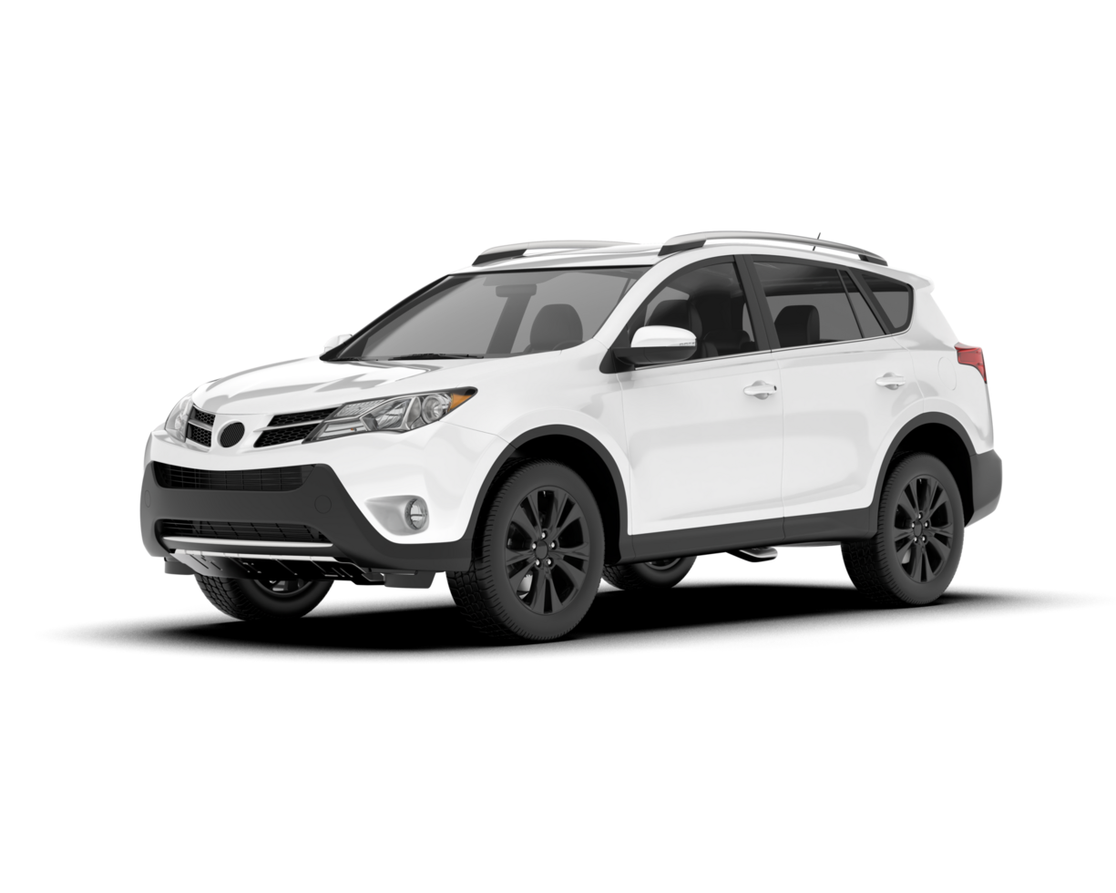 White SUV on transparent background. 3d rendering - illustration png