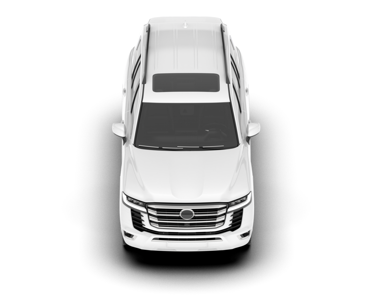 White SUV on transparent background. 3d rendering - illustration png