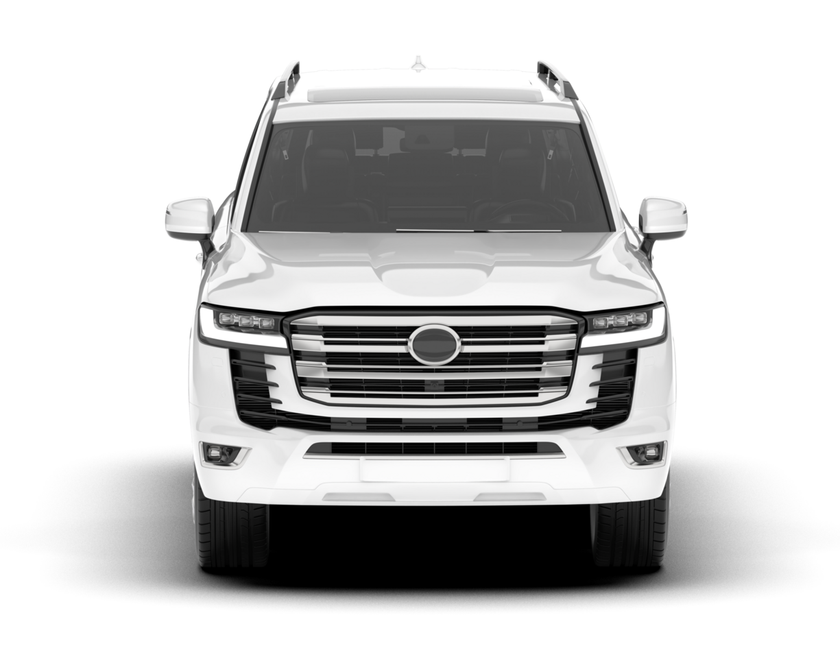 White SUV on transparent background. 3d rendering - illustration png