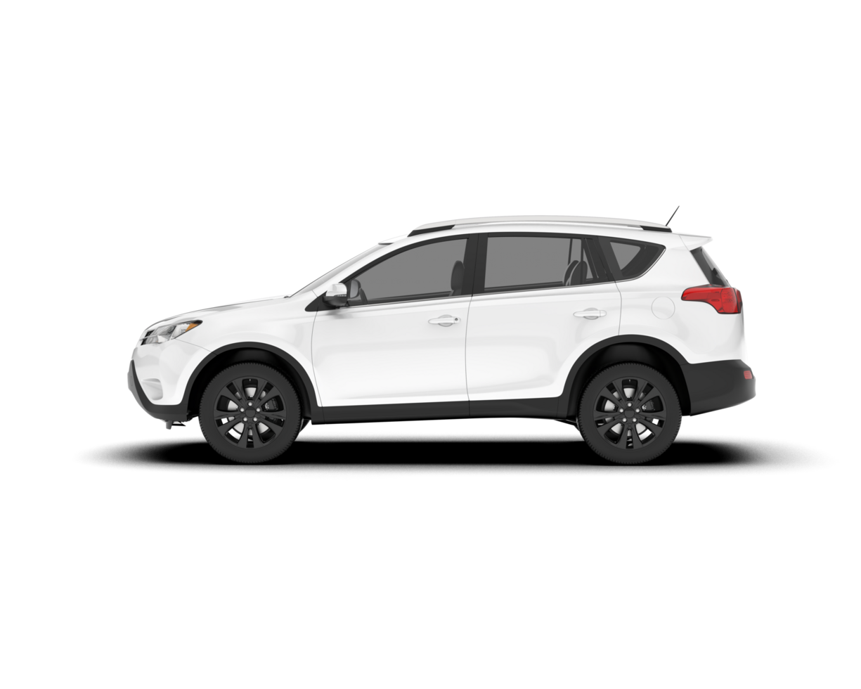 White SUV on transparent background. 3d rendering - illustration png