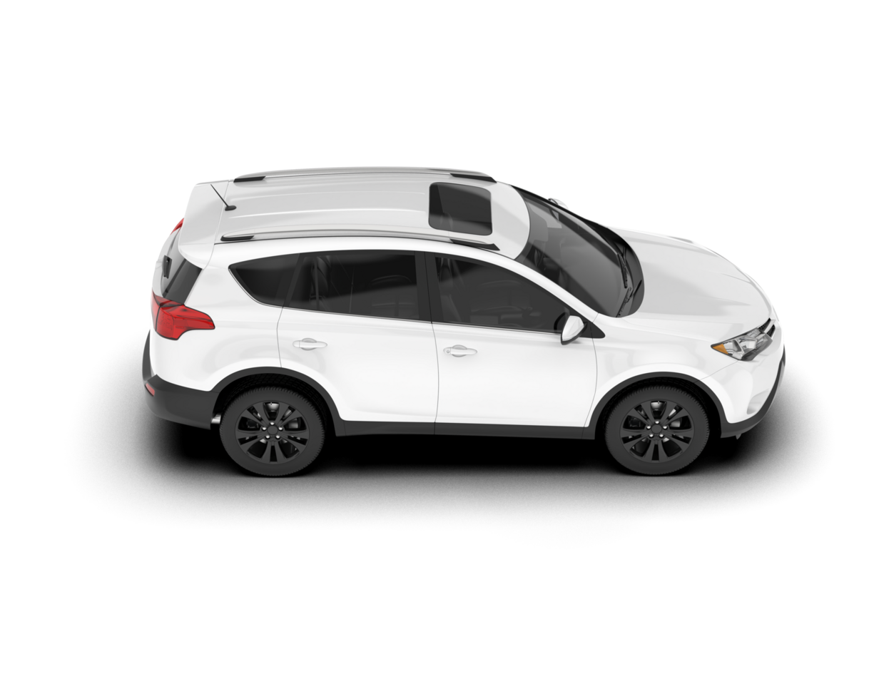 White SUV on transparent background. 3d rendering - illustration png