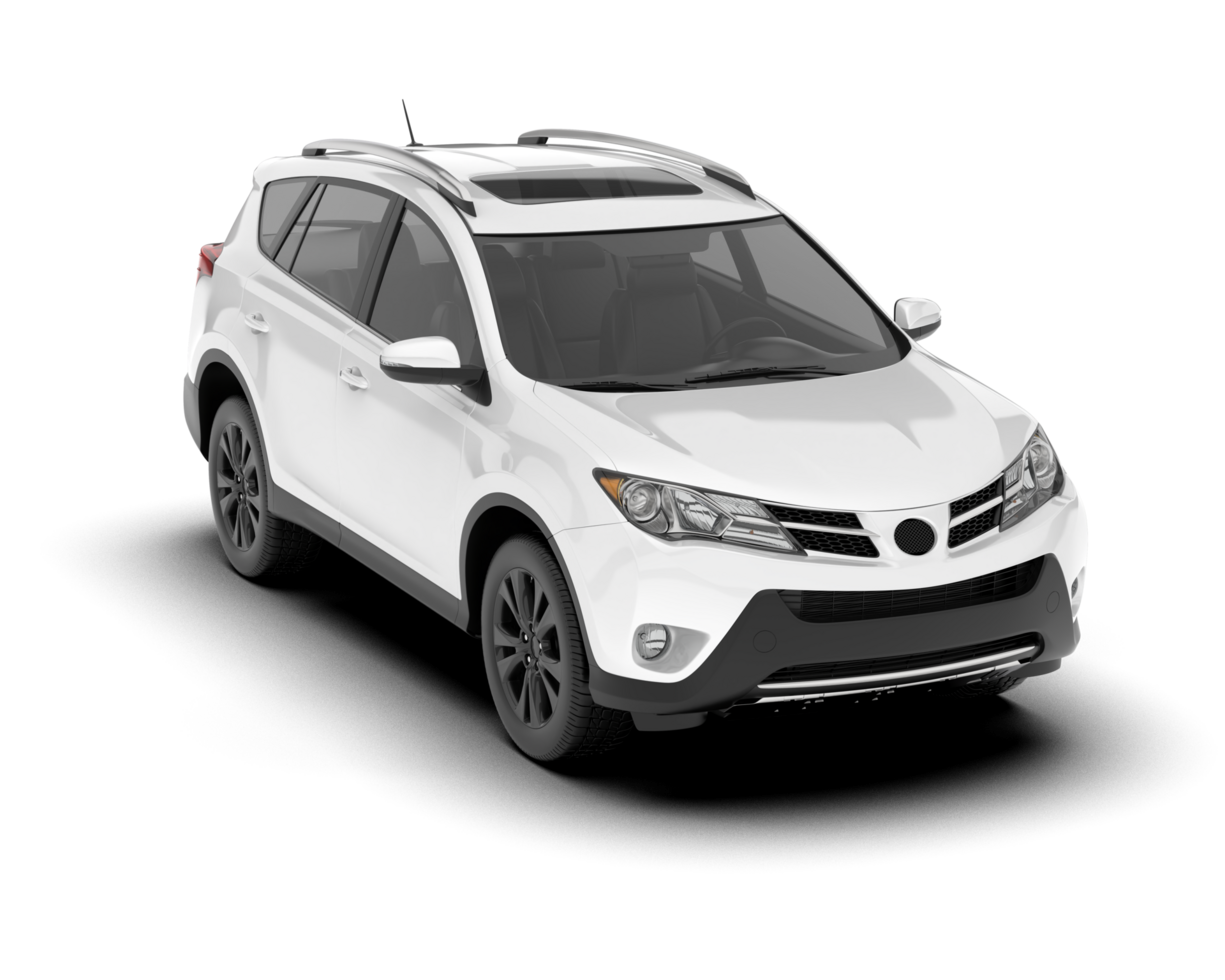 White SUV on transparent background. 3d rendering - illustration png