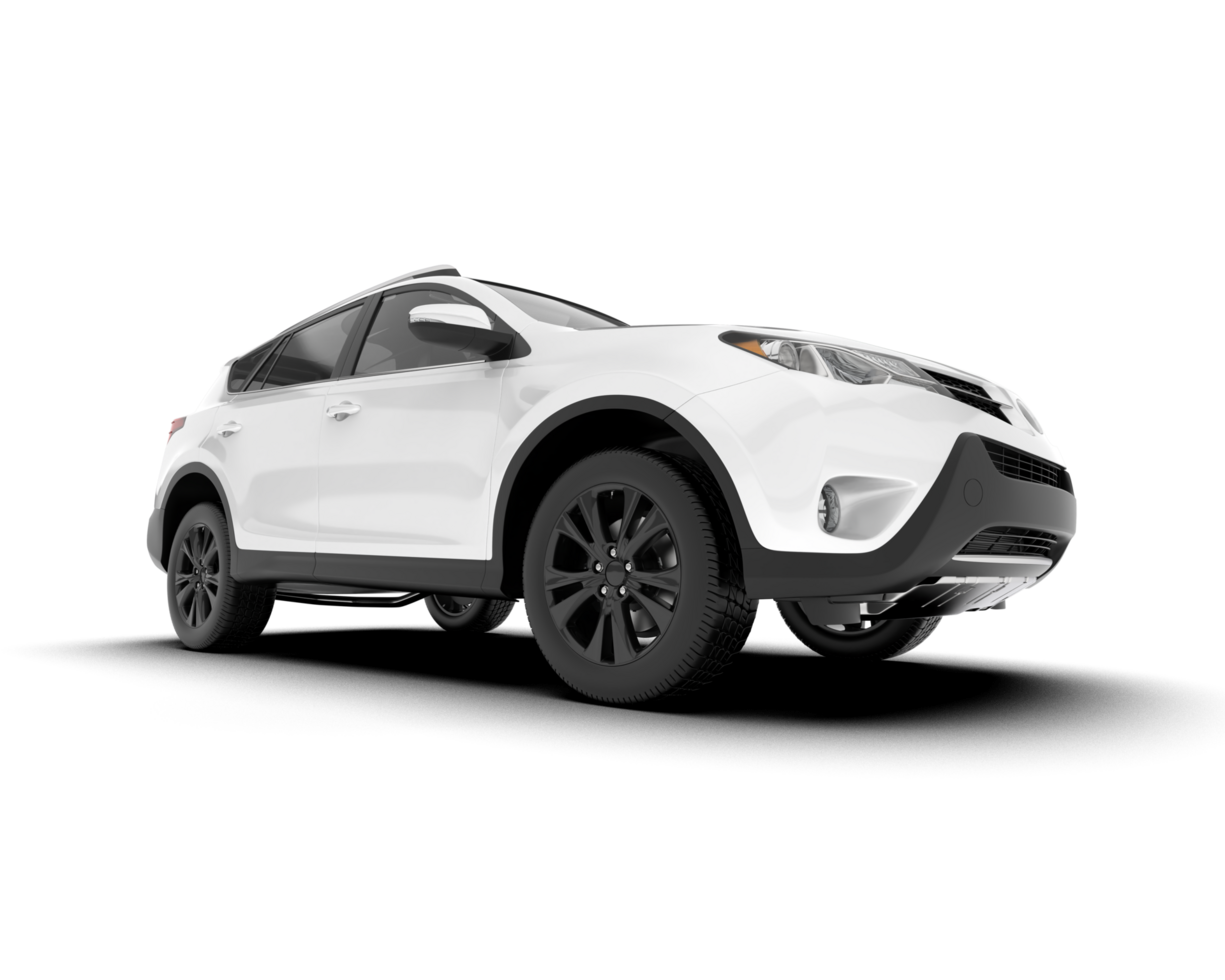 White SUV on transparent background. 3d rendering - illustration png