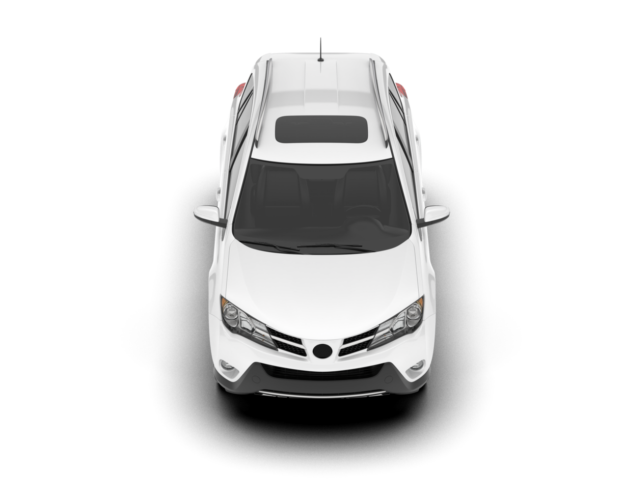 White SUV on transparent background. 3d rendering - illustration png