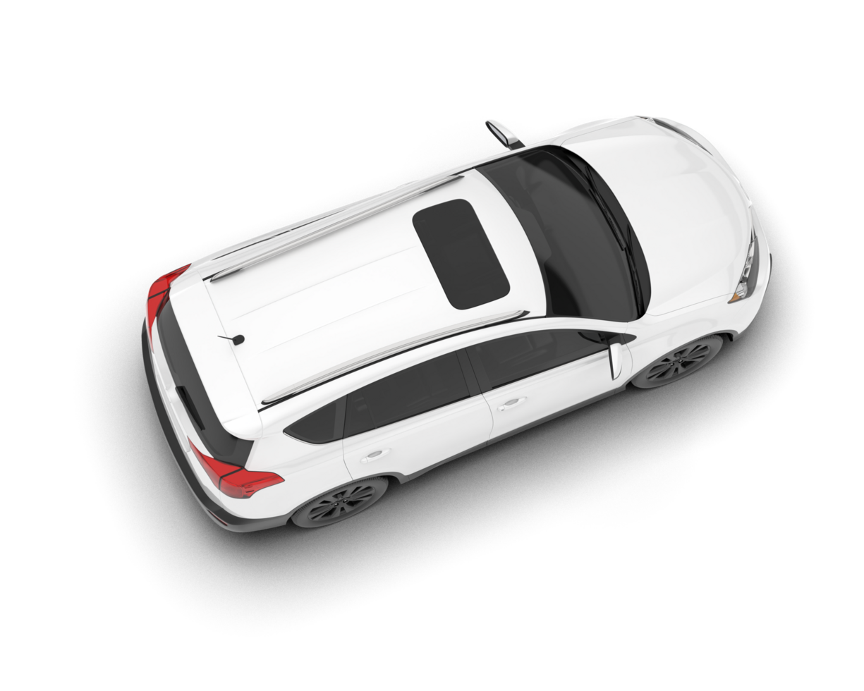 White SUV on transparent background. 3d rendering - illustration png