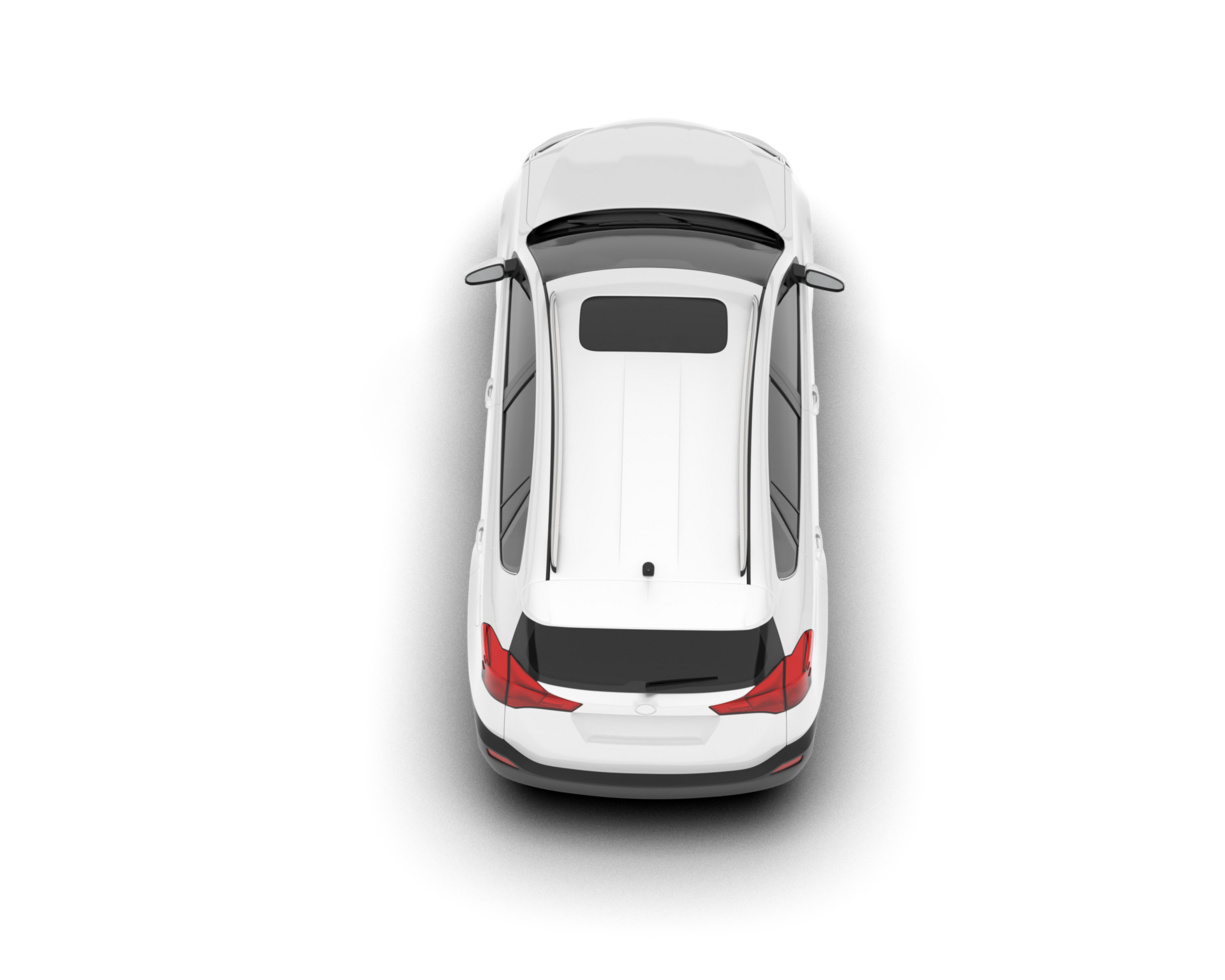 White SUV on transparent background. 3d rendering - illustration png