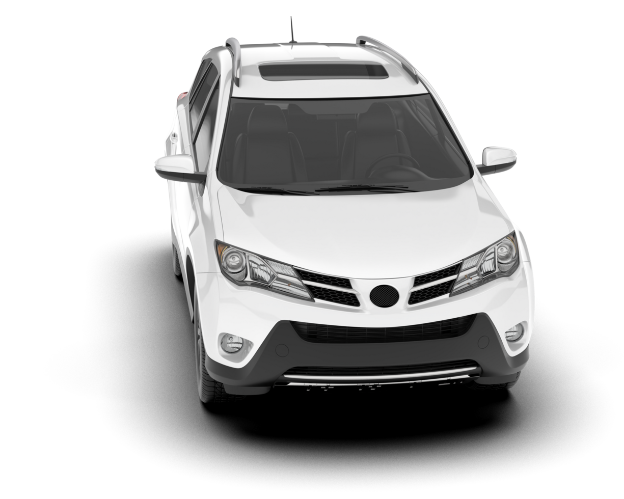 White SUV on transparent background. 3d rendering - illustration png