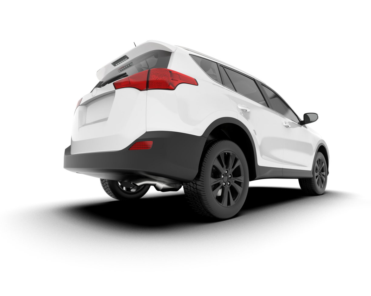 White SUV on transparent background. 3d rendering - illustration png