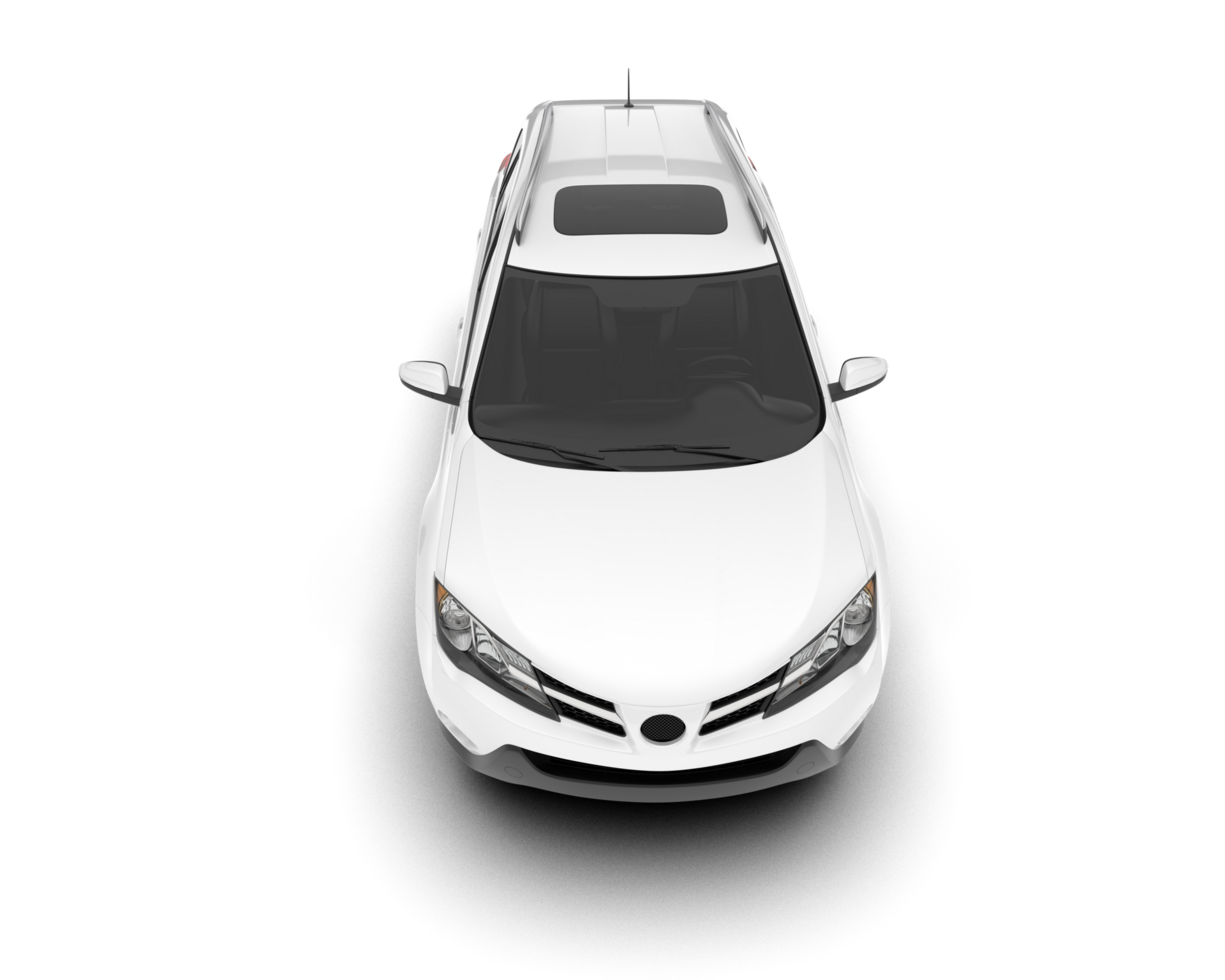 White SUV on transparent background. 3d rendering - illustration png