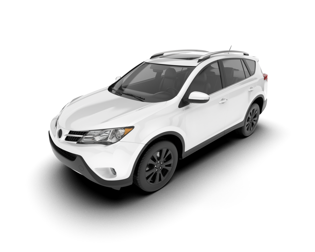 White SUV on transparent background. 3d rendering - illustration png