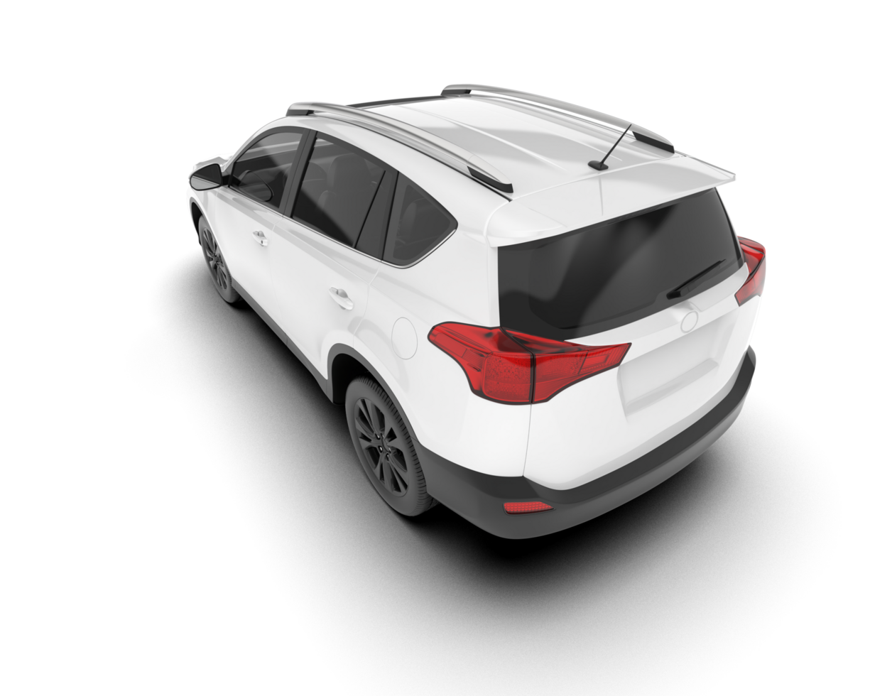 White SUV on transparent background. 3d rendering - illustration png