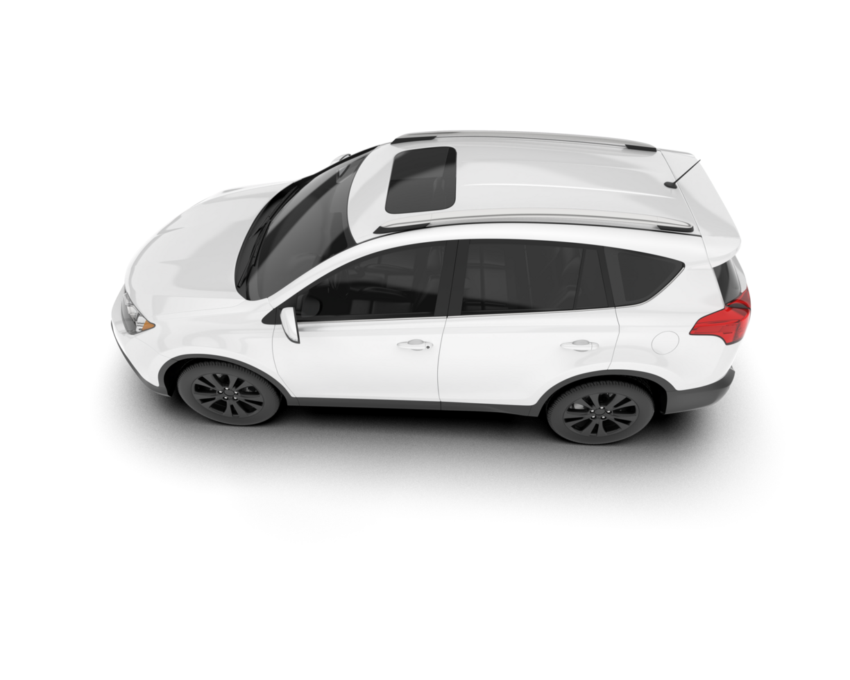 White SUV on transparent background. 3d rendering - illustration png