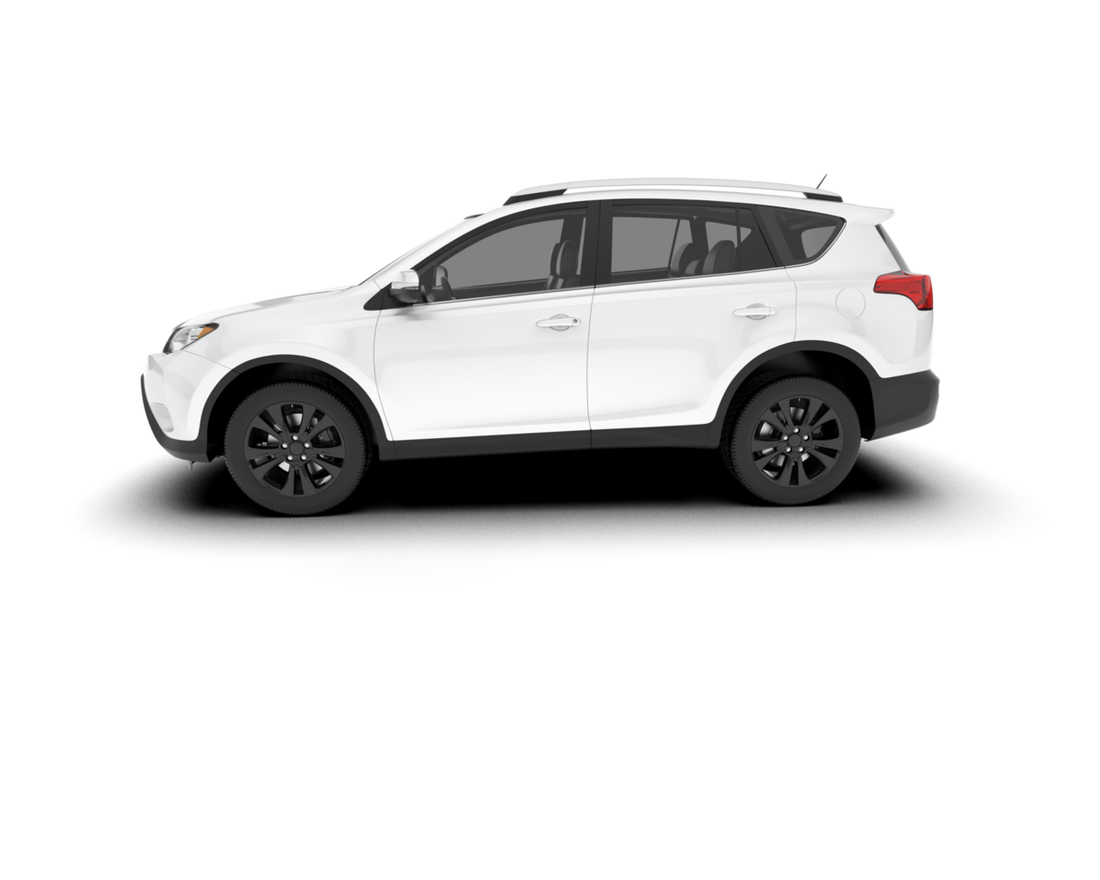 White SUV on transparent background. 3d rendering - illustration png