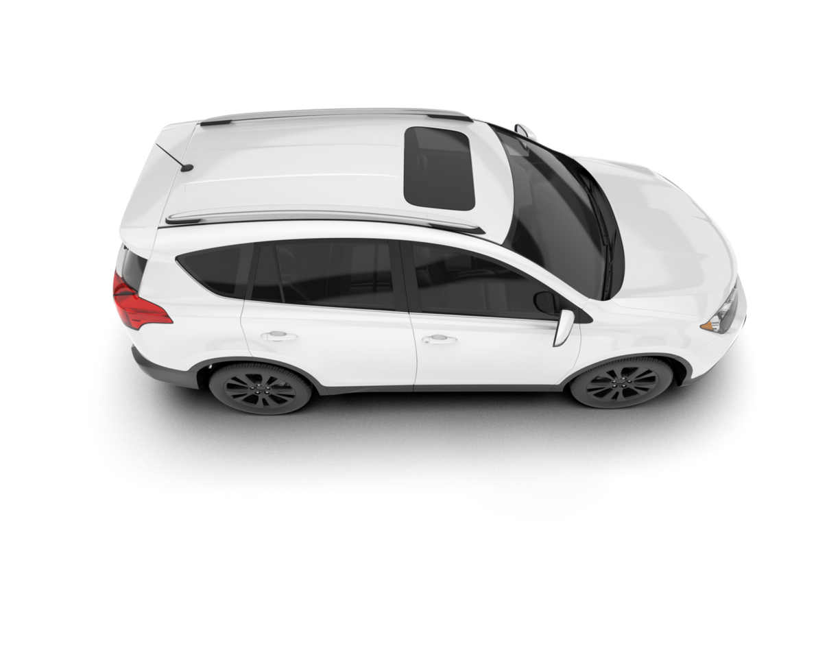 White SUV on transparent background. 3d rendering - illustration png