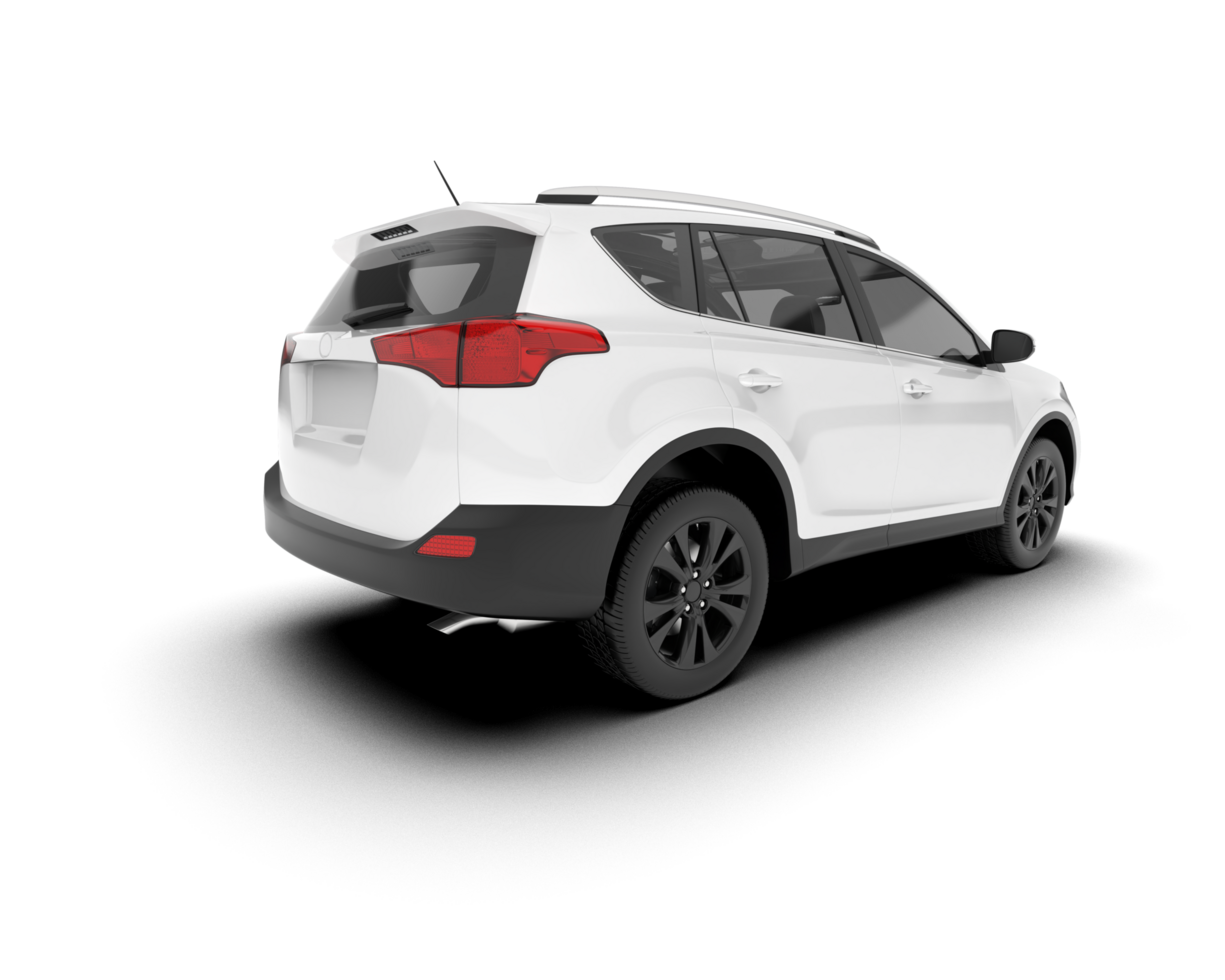 White SUV on transparent background. 3d rendering - illustration png