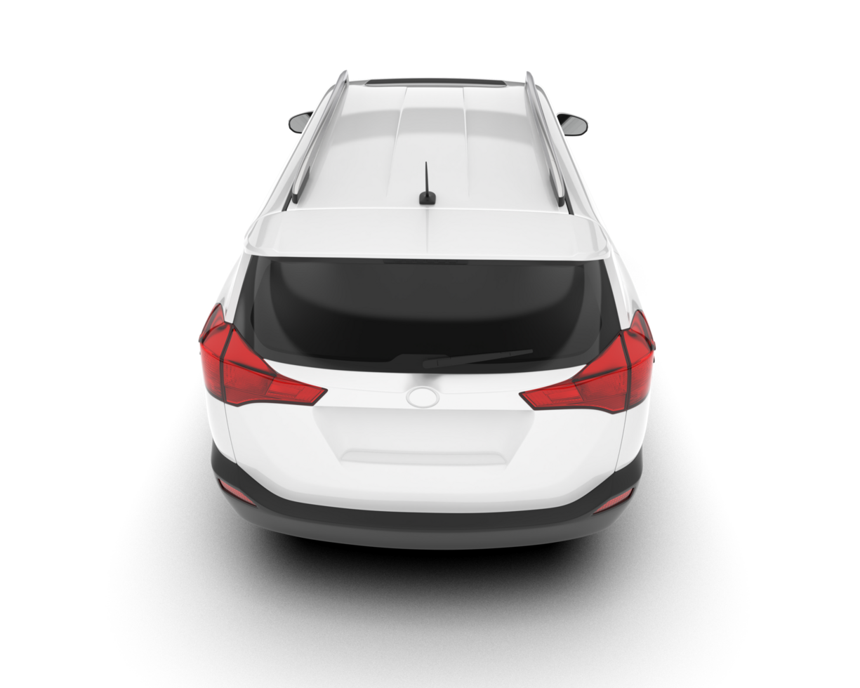 White SUV on transparent background. 3d rendering - illustration png