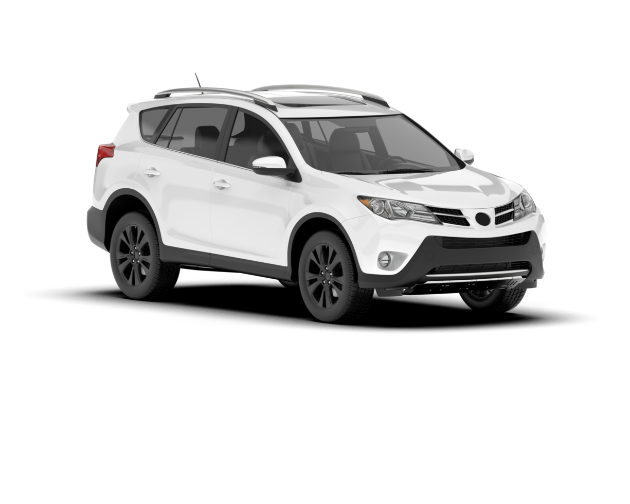 White SUV on transparent background. 3d rendering - illustration png