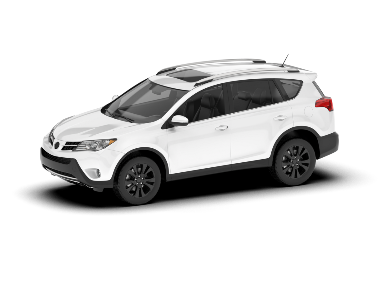 White SUV on transparent background. 3d rendering - illustration png