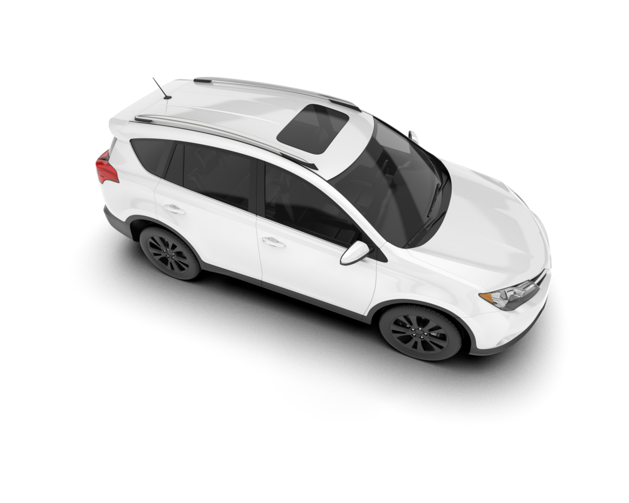 White SUV on transparent background. 3d rendering - illustration png