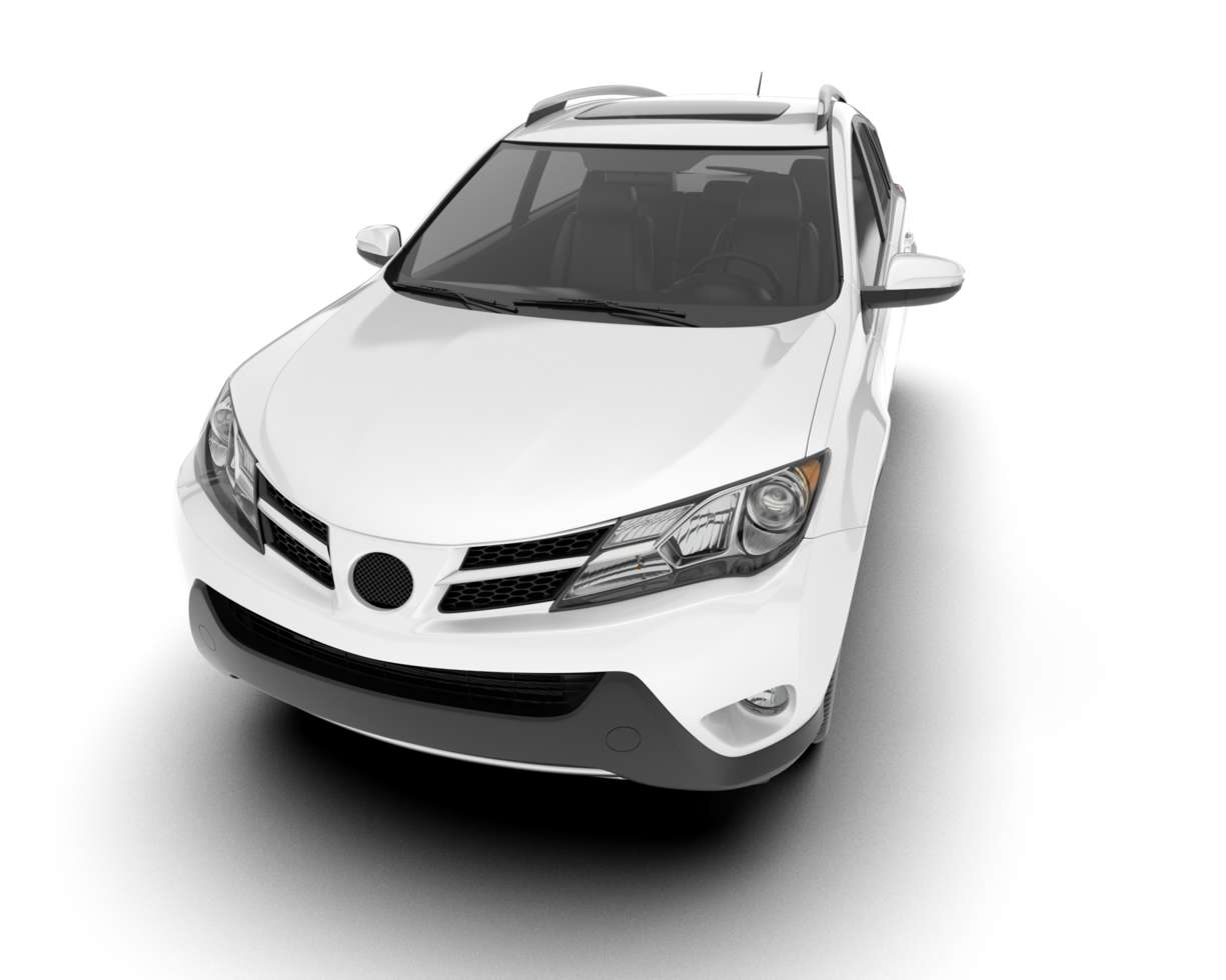 White SUV on transparent background. 3d rendering - illustration png