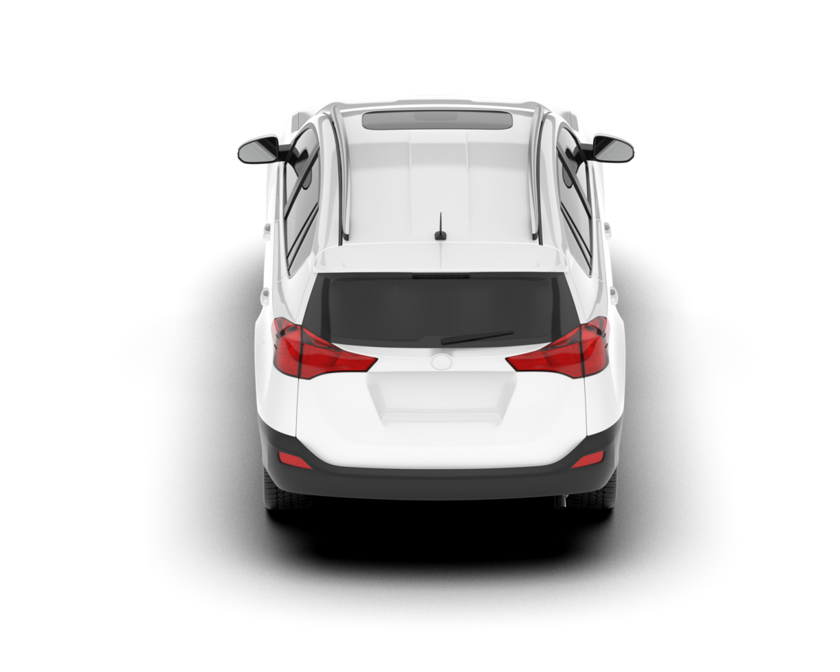 White SUV on transparent background. 3d rendering - illustration png