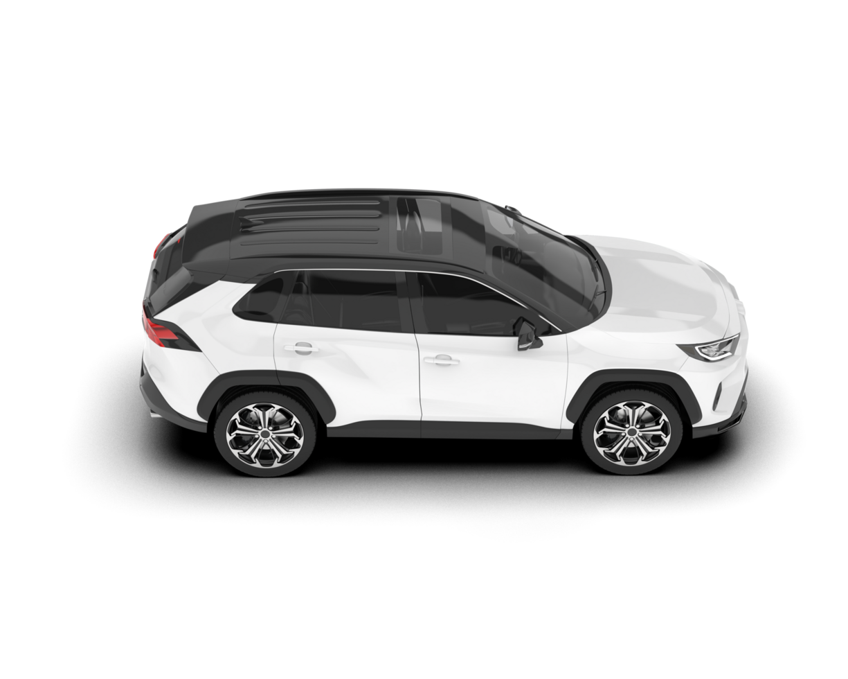 White SUV on transparent background. 3d rendering - illustration png