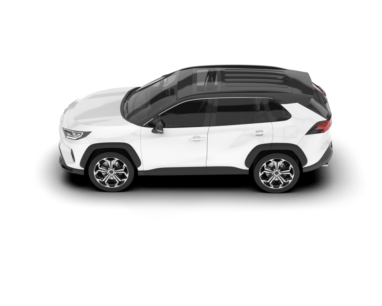 White SUV on transparent background. 3d rendering - illustration png