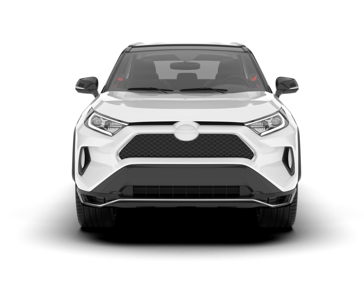 White SUV on transparent background. 3d rendering - illustration png