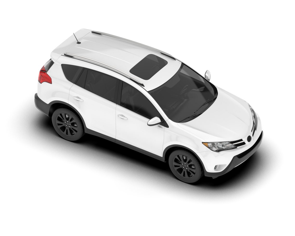 White SUV on transparent background. 3d rendering - illustration png