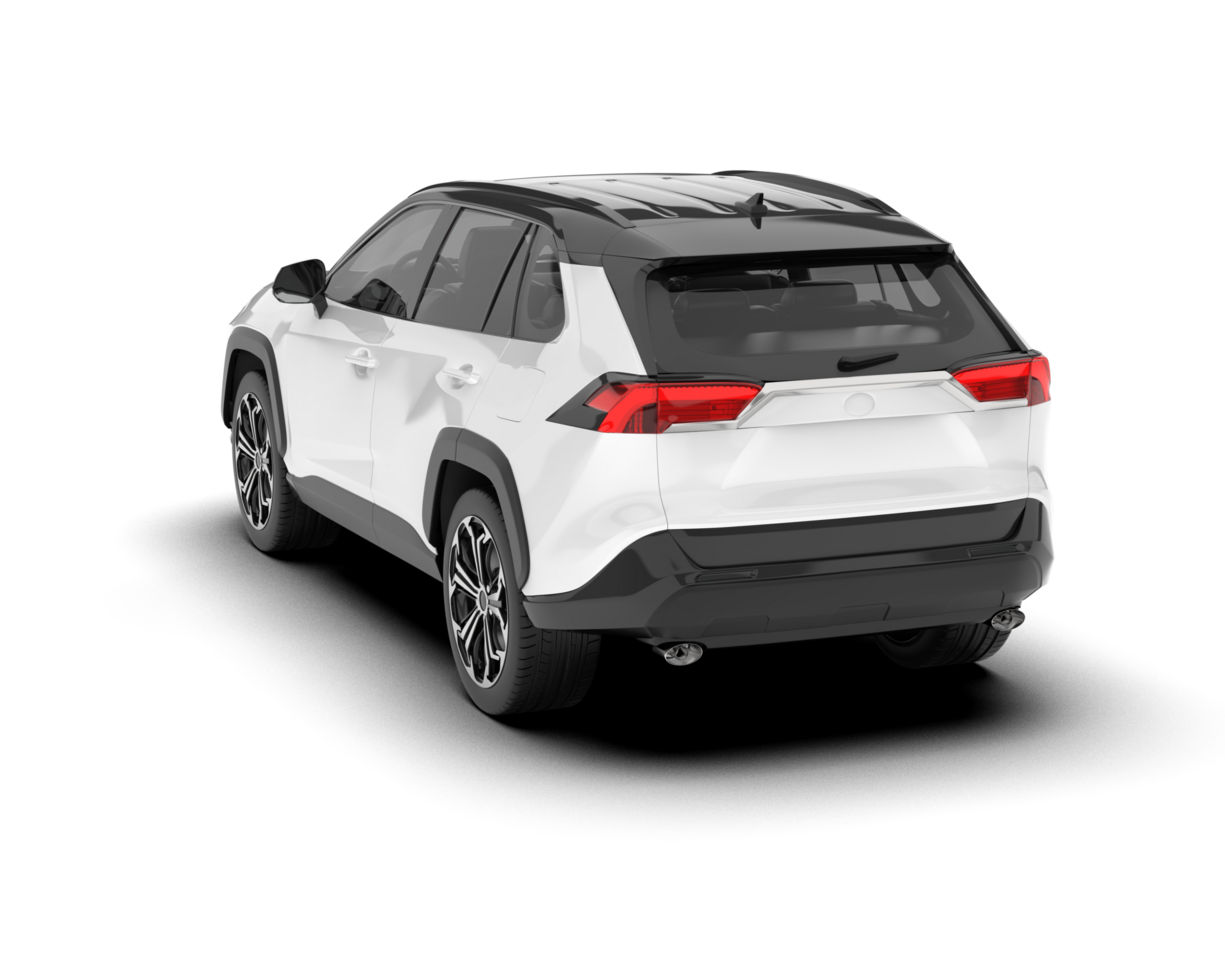 White SUV on transparent background. 3d rendering - illustration png