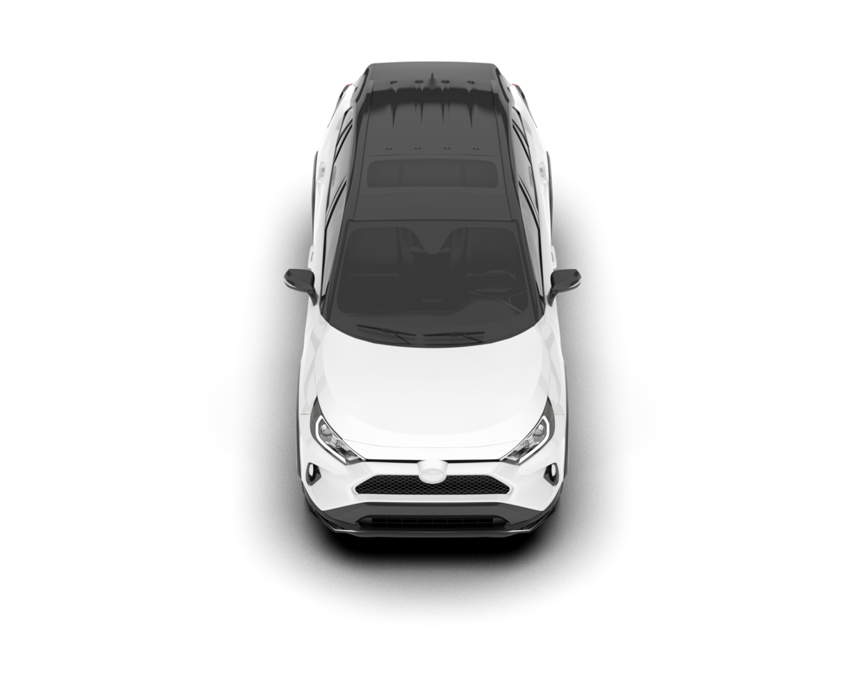 White SUV on transparent background. 3d rendering - illustration png