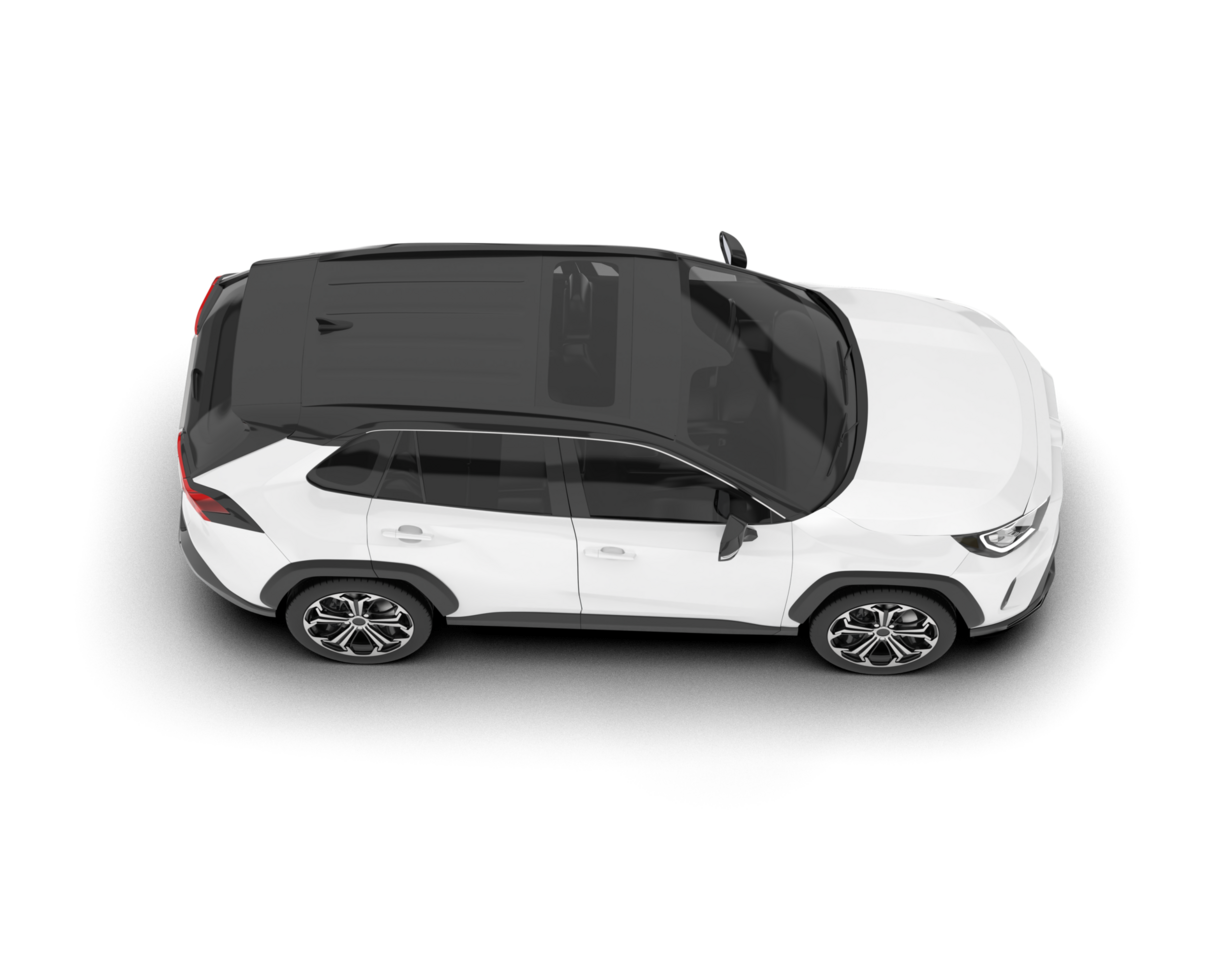 White SUV on transparent background. 3d rendering - illustration png