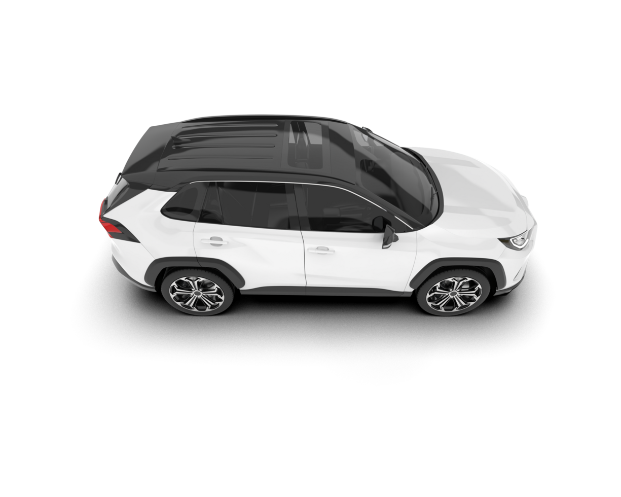 White SUV on transparent background. 3d rendering - illustration png