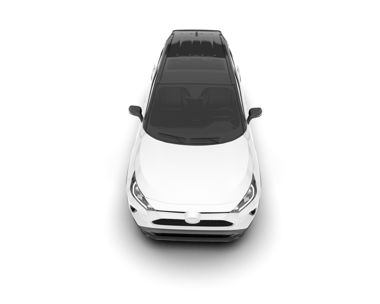 White SUV on transparent background. 3d rendering - illustration png