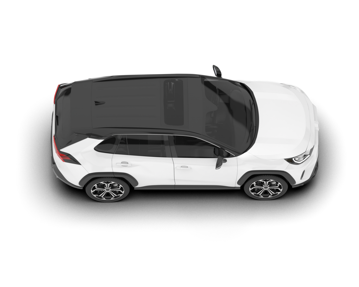 White SUV on transparent background. 3d rendering - illustration png