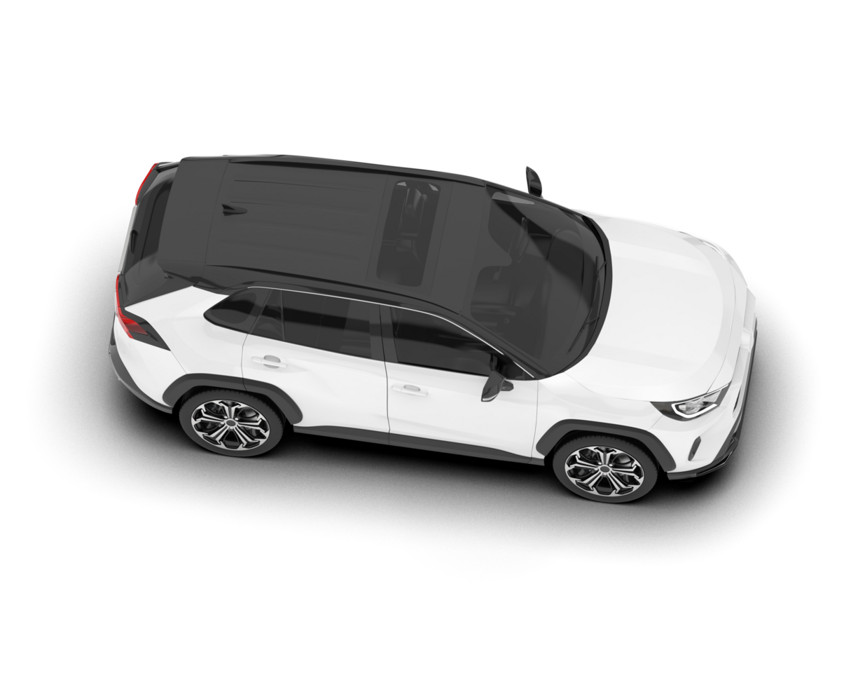White SUV on transparent background. 3d rendering - illustration png