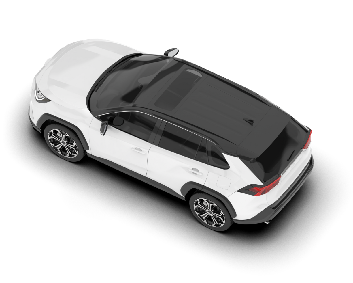 White SUV on transparent background. 3d rendering - illustration png
