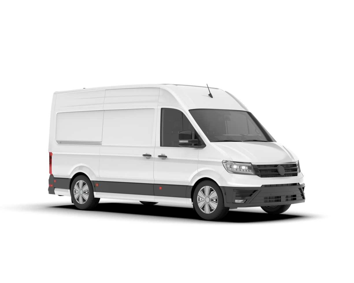 White van on transparent background. 3d rendering - illustration png