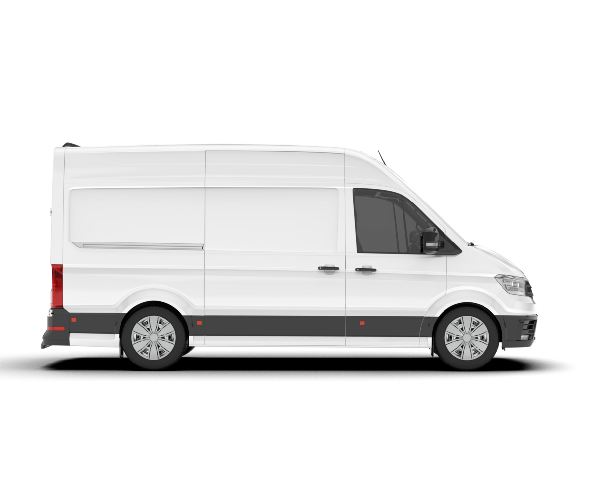 White van on transparent background. 3d rendering - illustration png